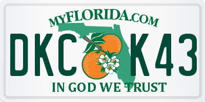 FL license plate DKCK43