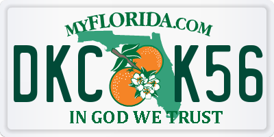 FL license plate DKCK56