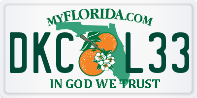 FL license plate DKCL33