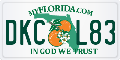 FL license plate DKCL83