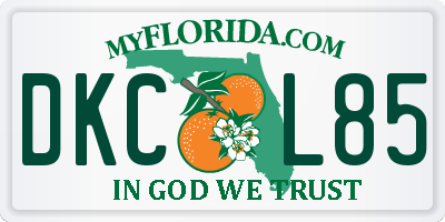 FL license plate DKCL85