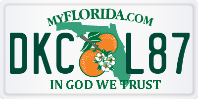 FL license plate DKCL87