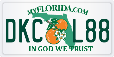 FL license plate DKCL88