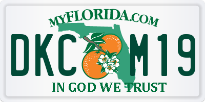 FL license plate DKCM19