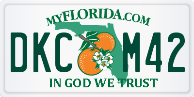FL license plate DKCM42