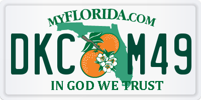 FL license plate DKCM49