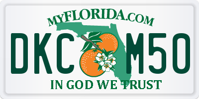 FL license plate DKCM50