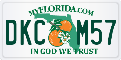 FL license plate DKCM57