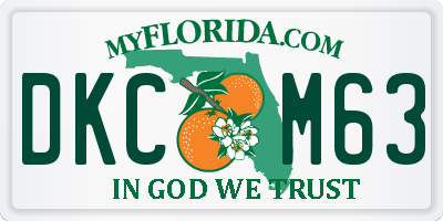 FL license plate DKCM63