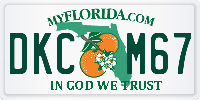 FL license plate DKCM67