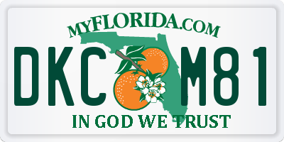 FL license plate DKCM81