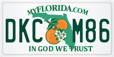 FL license plate DKCM86