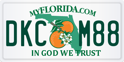 FL license plate DKCM88