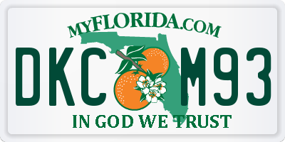 FL license plate DKCM93
