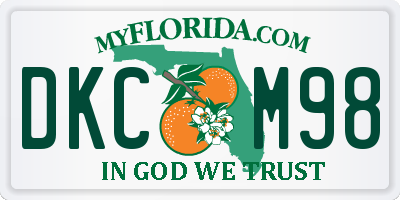 FL license plate DKCM98