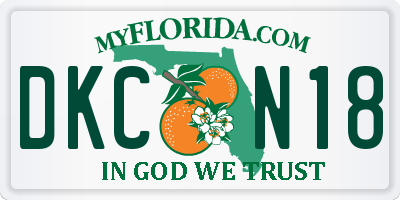 FL license plate DKCN18