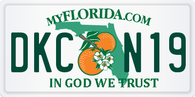 FL license plate DKCN19
