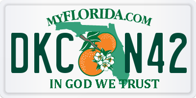 FL license plate DKCN42
