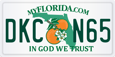 FL license plate DKCN65