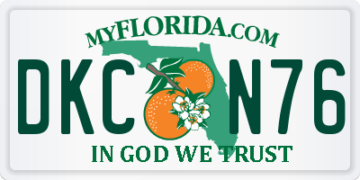 FL license plate DKCN76