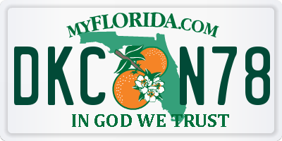 FL license plate DKCN78