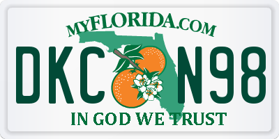 FL license plate DKCN98