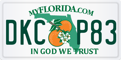 FL license plate DKCP83