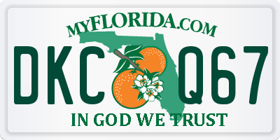 FL license plate DKCQ67