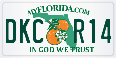 FL license plate DKCR14