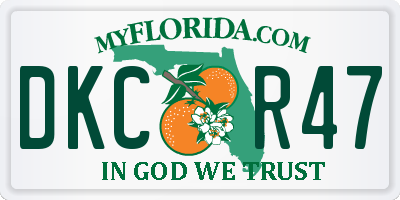 FL license plate DKCR47