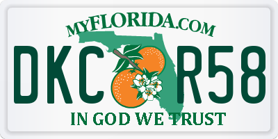 FL license plate DKCR58