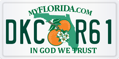 FL license plate DKCR61