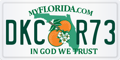 FL license plate DKCR73