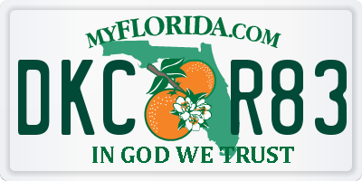 FL license plate DKCR83