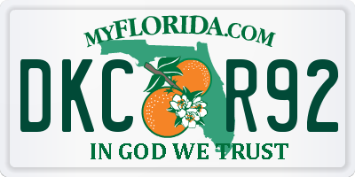 FL license plate DKCR92