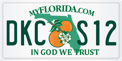 FL license plate DKCS12