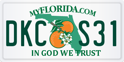 FL license plate DKCS31