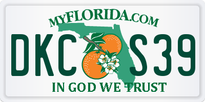 FL license plate DKCS39
