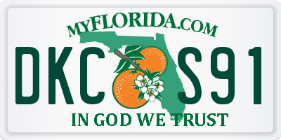 FL license plate DKCS91