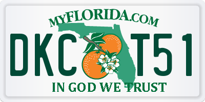 FL license plate DKCT51