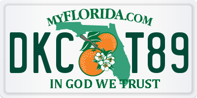 FL license plate DKCT89