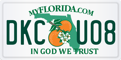 FL license plate DKCU08