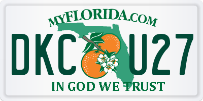 FL license plate DKCU27
