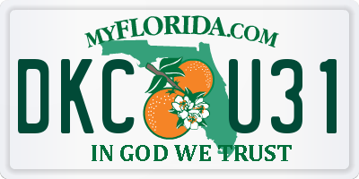 FL license plate DKCU31