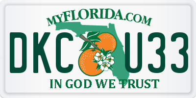 FL license plate DKCU33