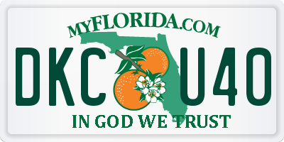 FL license plate DKCU40