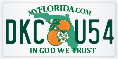 FL license plate DKCU54