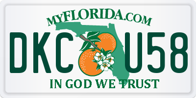 FL license plate DKCU58