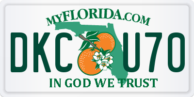 FL license plate DKCU70