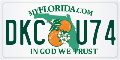 FL license plate DKCU74